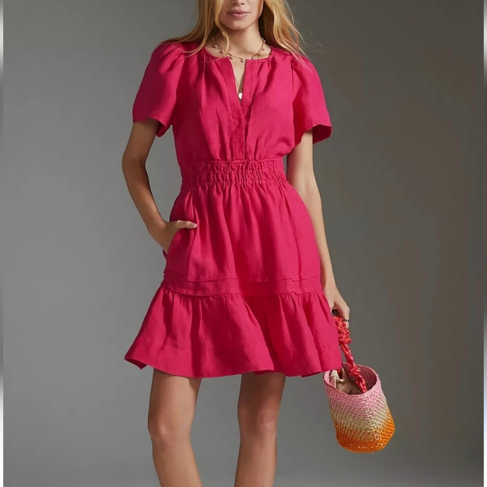 Anthroplogie Mini Dress L The Somerset Pink